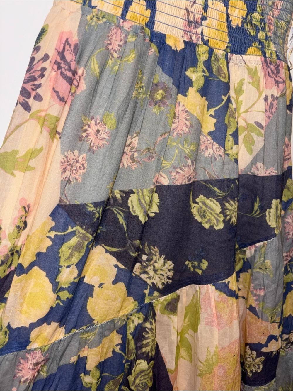 NWOT Free People Sundrenched Floral Printed Maxi Dress Blue Combo - Picture 9 of 16